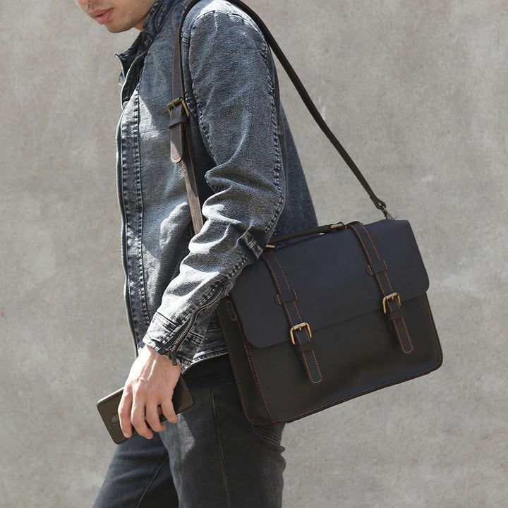 Wyatt | Leather Courier Backpack