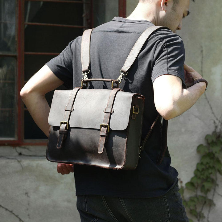 Wyatt | Leather Courier Backpack