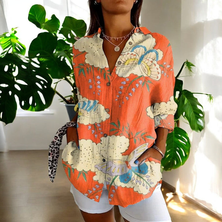 Stella | Long Sleeve Button Up Vintage Floral Shirt