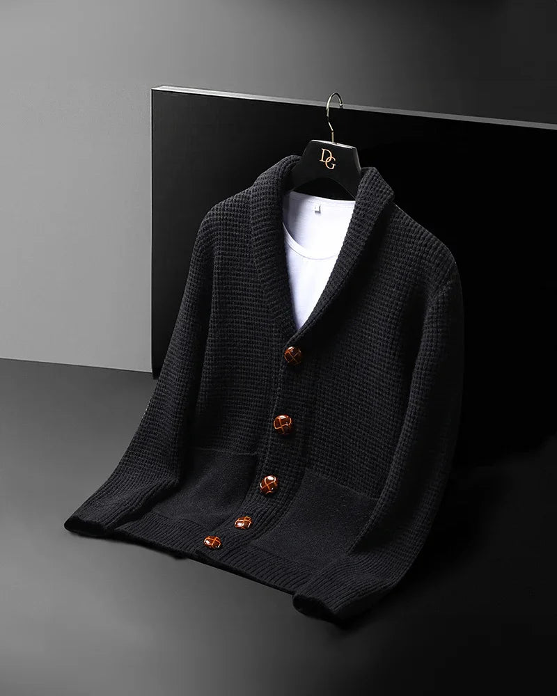 Wayne | Lapel Button Cardigan Sweater