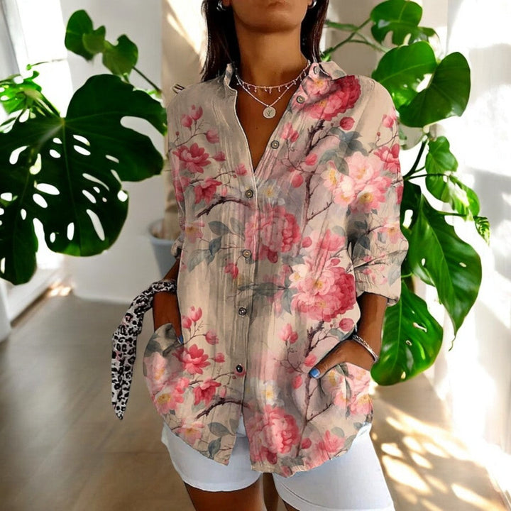 Stella | Long Sleeve Button Up Vintage Floral Shirt