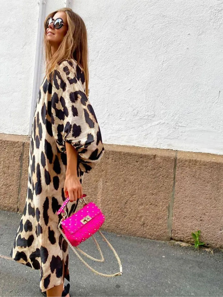 Lisanne | Animal Print Dress in Leopard Design