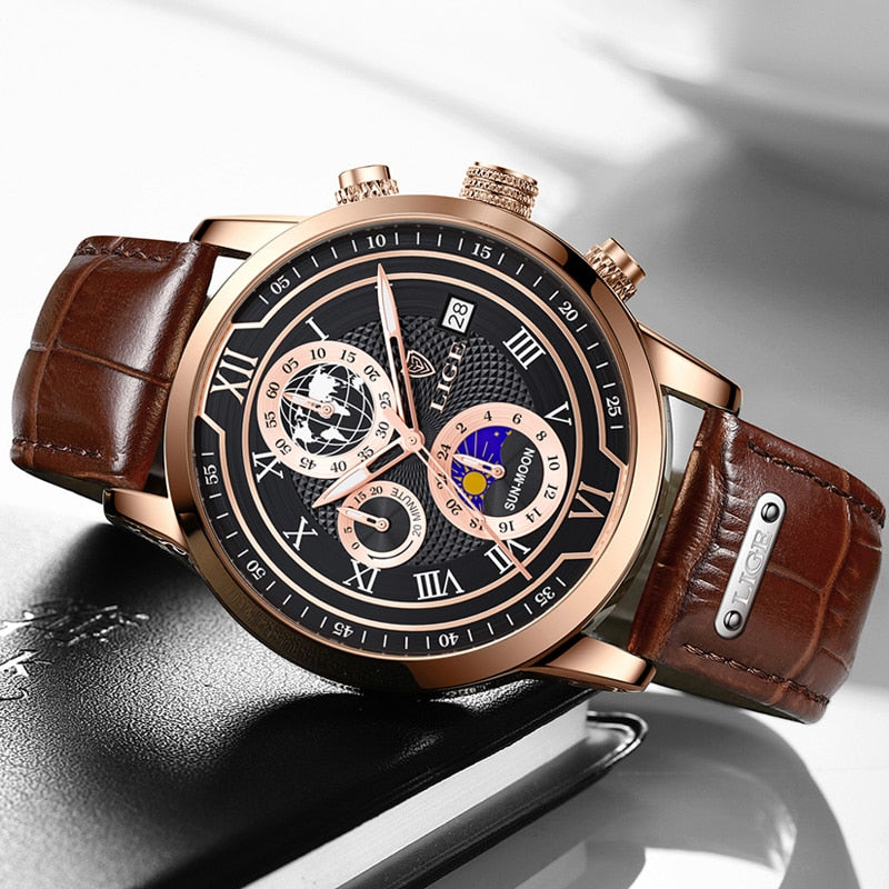 Luxury Leather Chronograph Timepiece