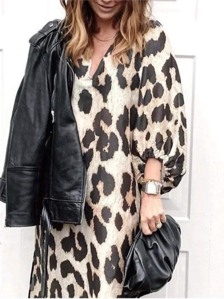 Lisanne | Animal Print Dress in Leopard Design
