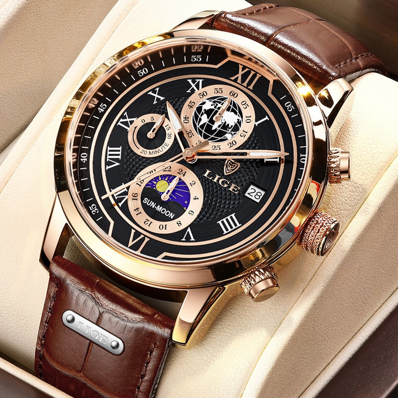 Luxury Leather Chronograph Timepiece