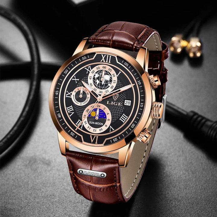 Luxury Leather Chronograph Timepiece