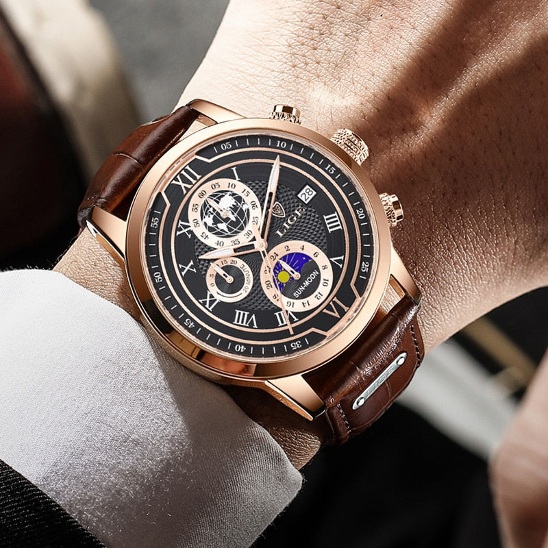 Luxury Leather Chronograph Timepiece