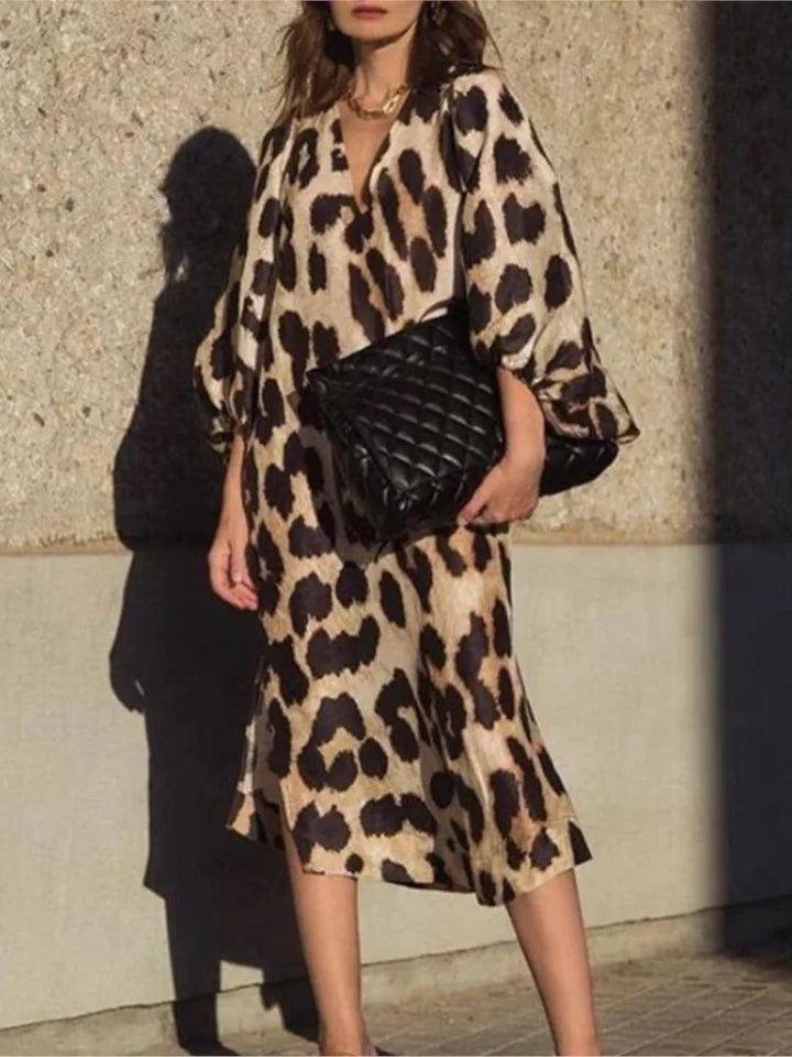 Lisanne | Animal Print Dress in Leopard Design