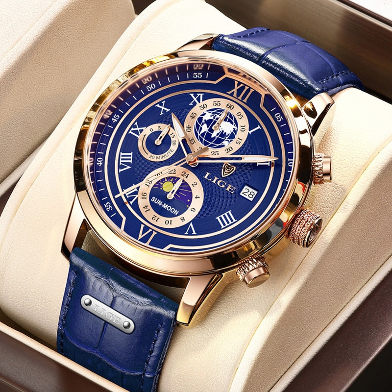 Luxury Leather Chronograph Timepiece