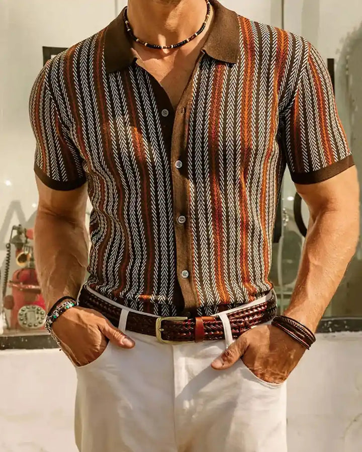 Jude | Knitwear Striped Jacquard Shirt