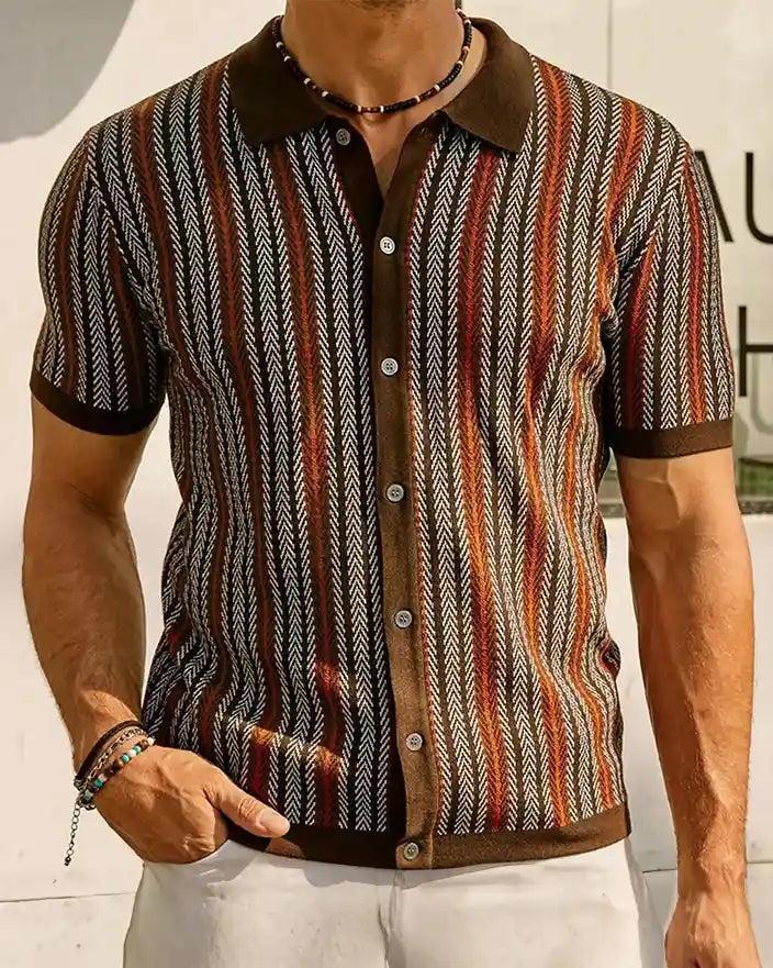 Jude | Knitwear Striped Jacquard Shirt