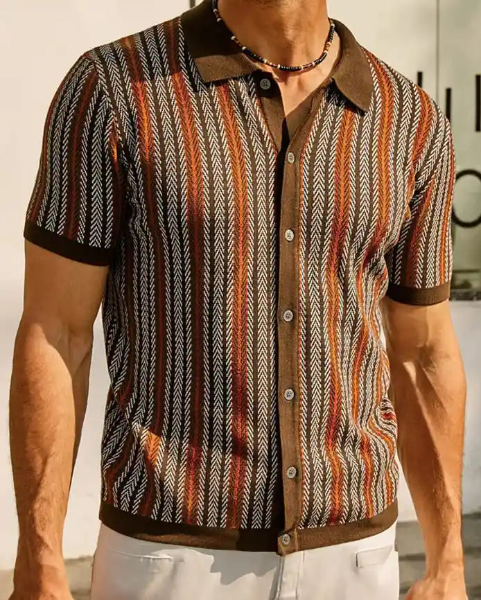 Jude | Knitwear Striped Jacquard Shirt