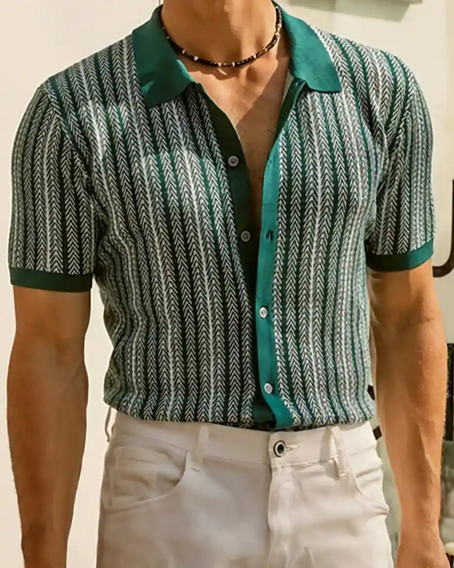 Jude | Knitwear Striped Jacquard Shirt