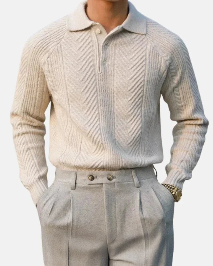 Ellis | Long Sleeve Knitted Polo