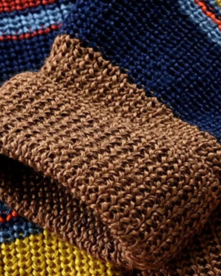 Elijah | Color Blocking Lapel Sweater
