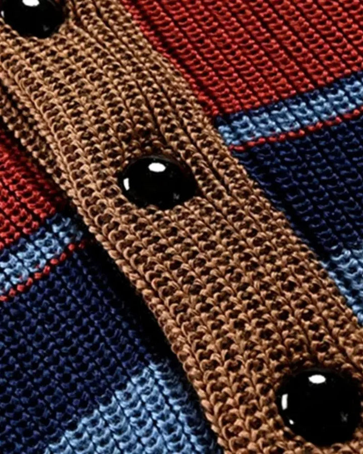 Elijah | Color Blocking Lapel Sweater