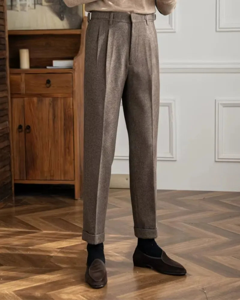 Carlo | High Waist Straight Leg Trousers