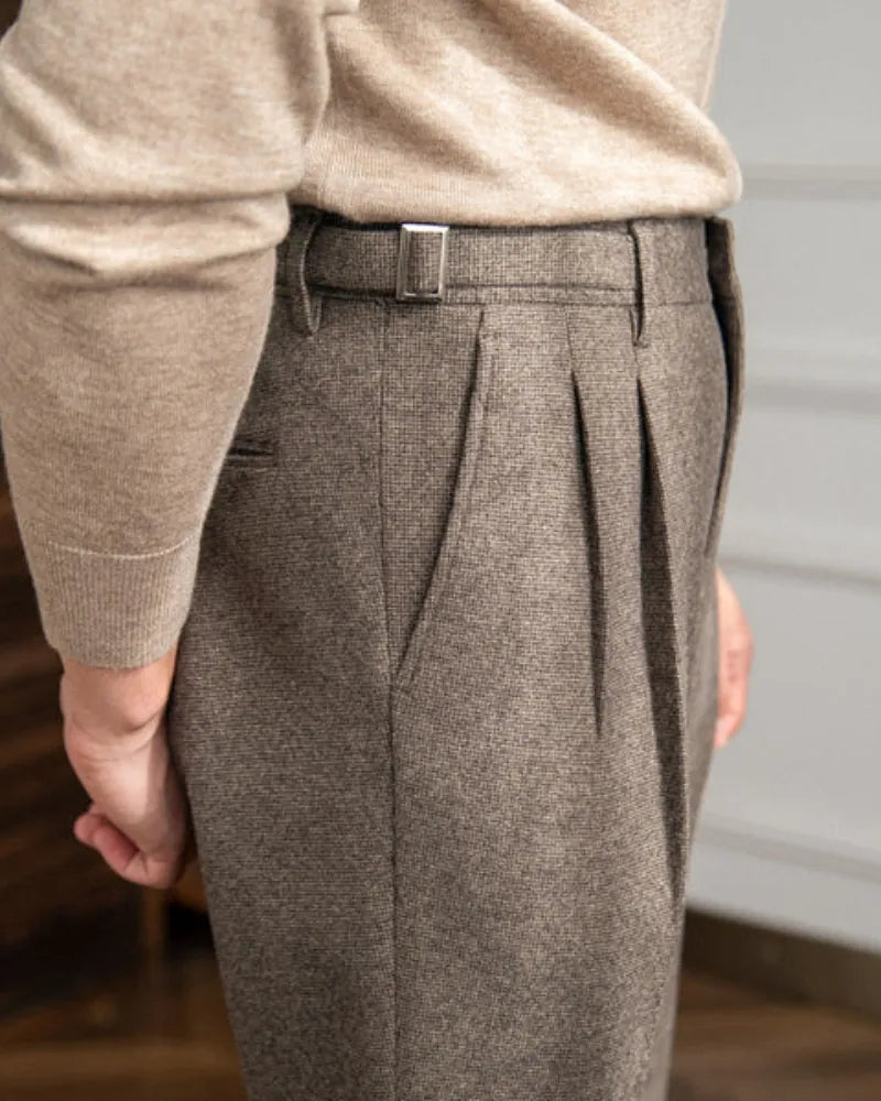 Carlo | High Waist Straight Leg Trousers