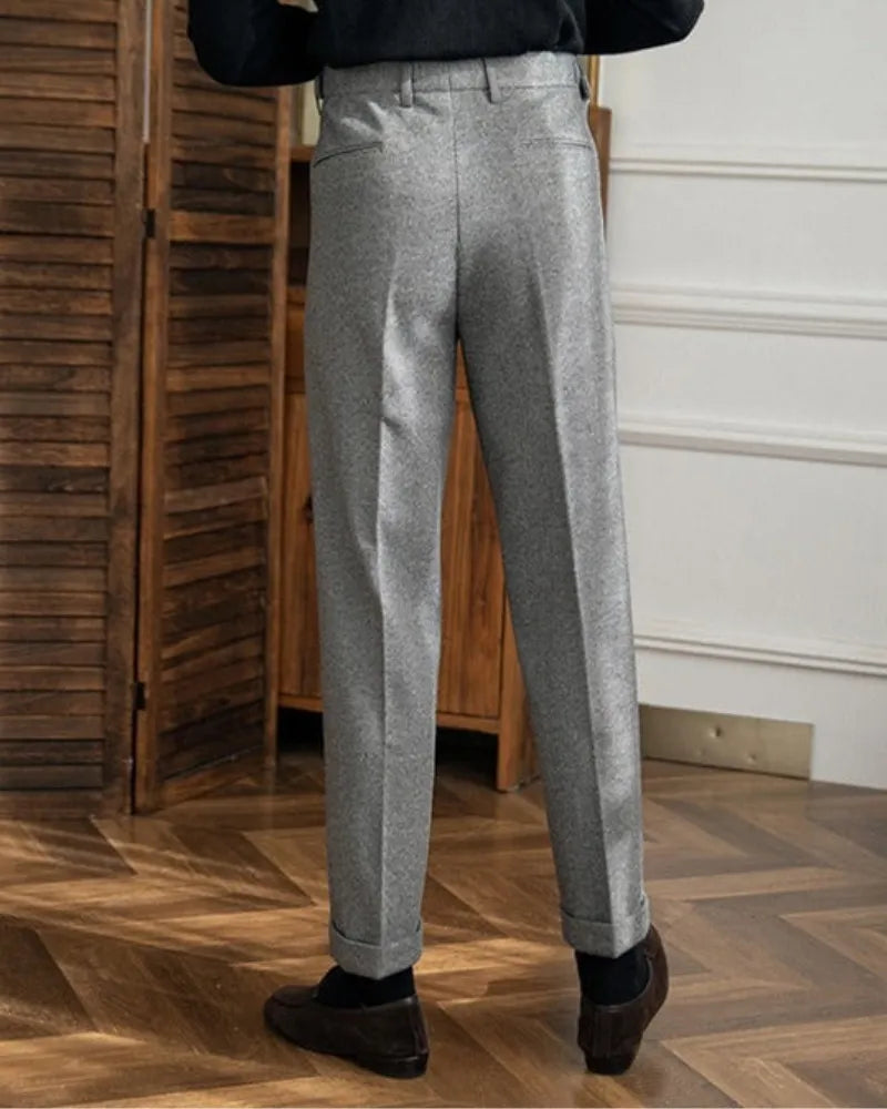 Carlo | High Waist Straight Leg Trousers