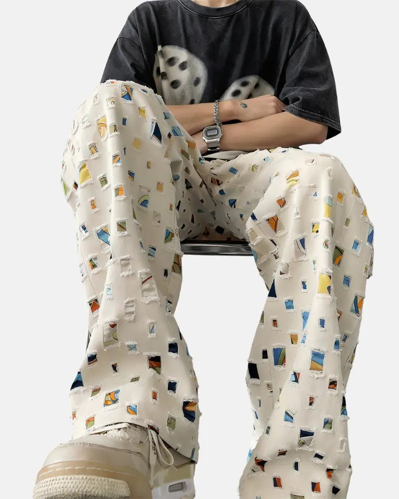Lucian | Plaid Ripped Trousers