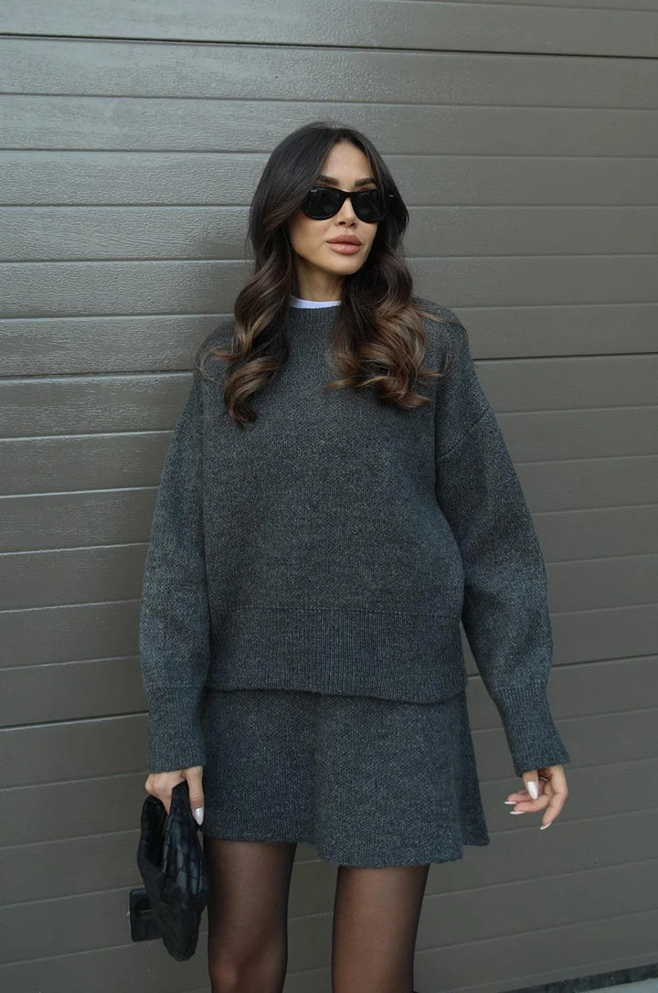 Daisy | Knitted Skirt Suit Set