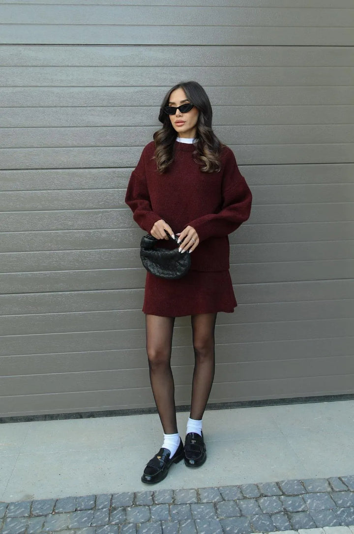 Daisy | Knitted Skirt Suit Set