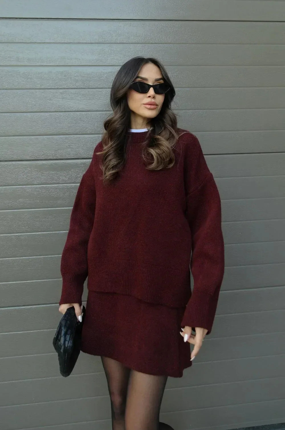 Daisy | Knitted Skirt Suit Set