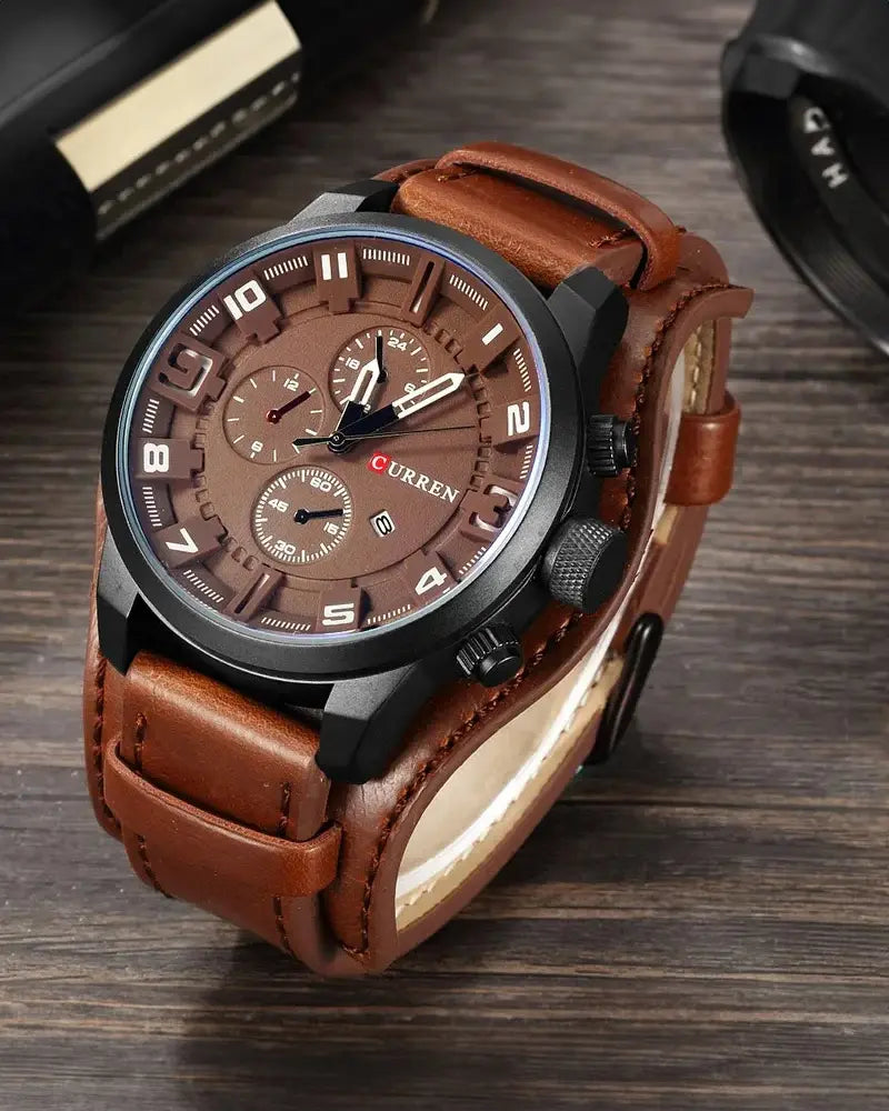 Thorne | Chronograph Watch with Leather Strap