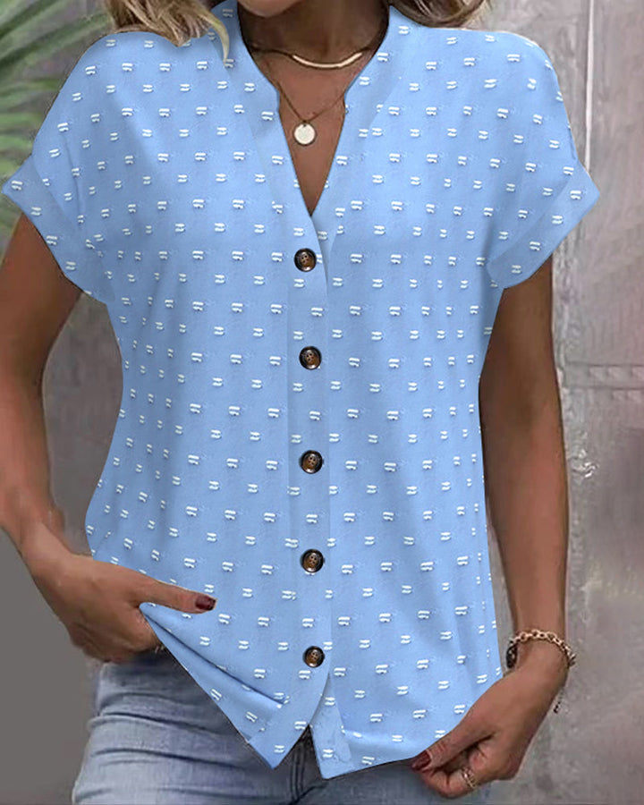 Luna | Button Down V-Neck Shirt