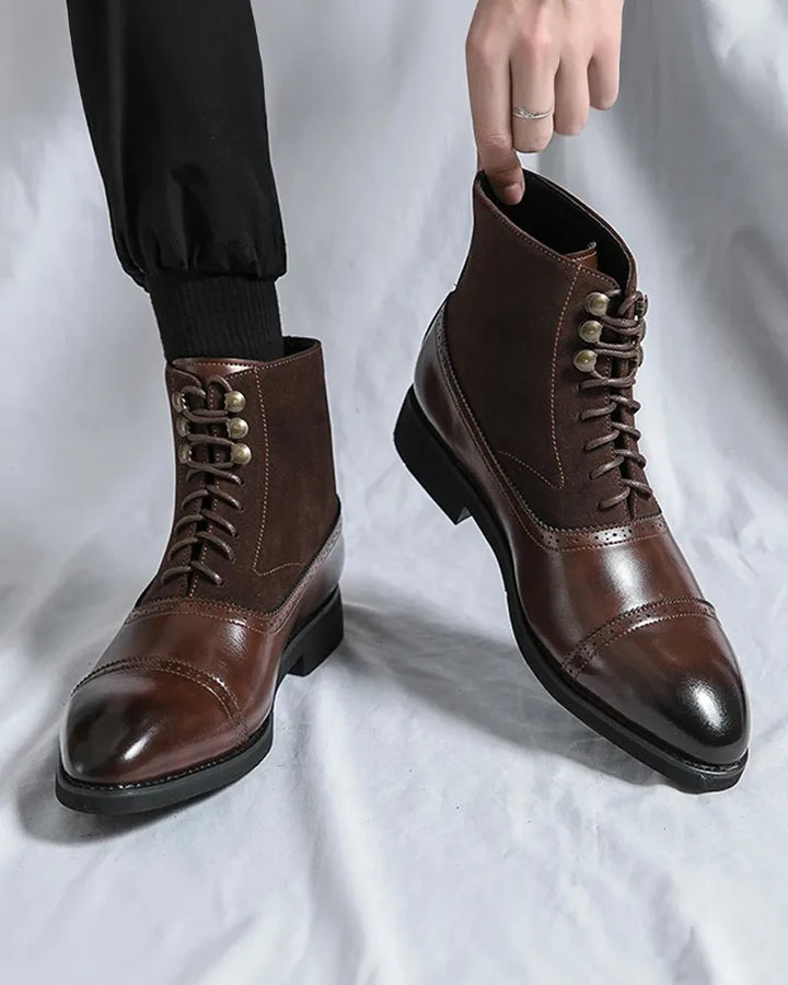 Elwood | Leather Lace-Up Ankle Boots