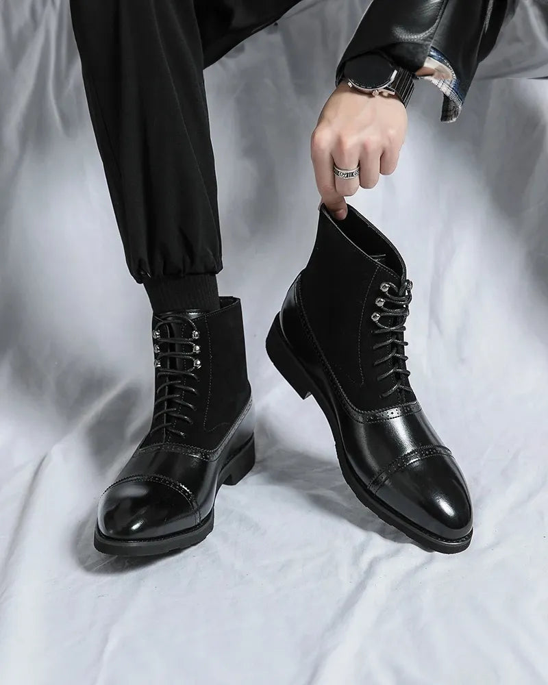 Elwood | Leather Lace-Up Ankle Boots