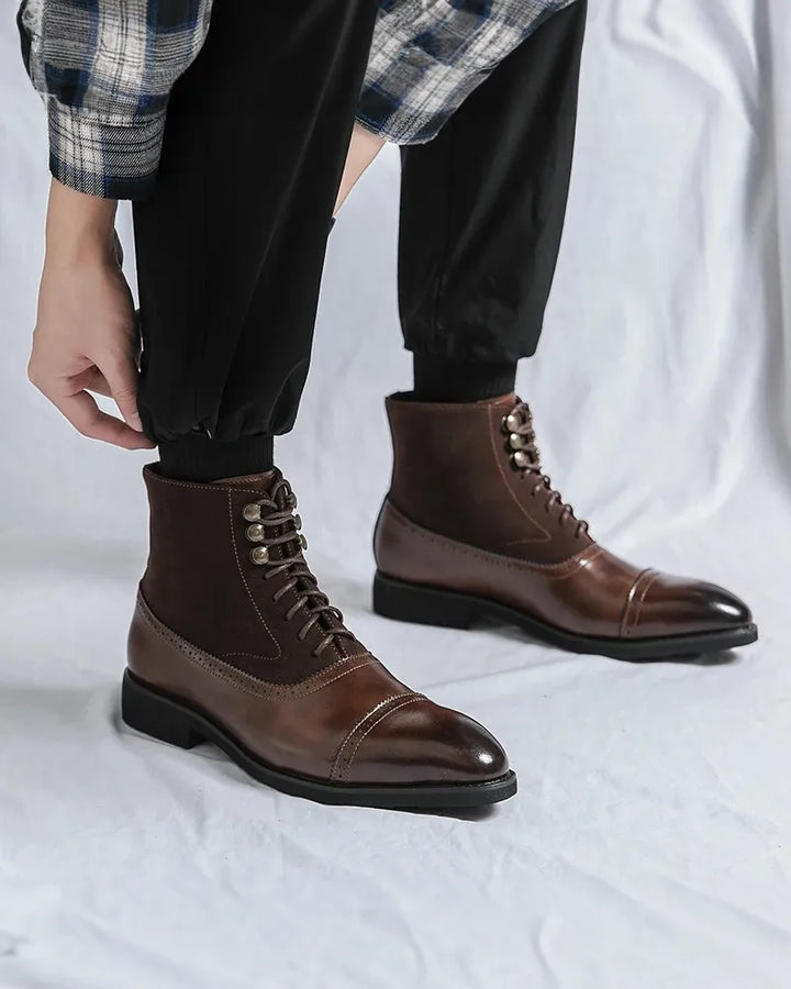 Elwood | Leather Lace-Up Ankle Boots
