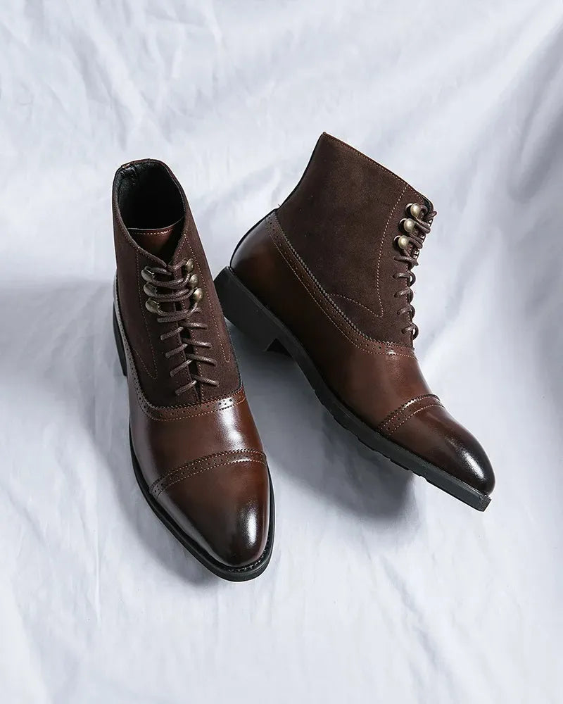 Elwood | Leather Lace-Up Ankle Boots