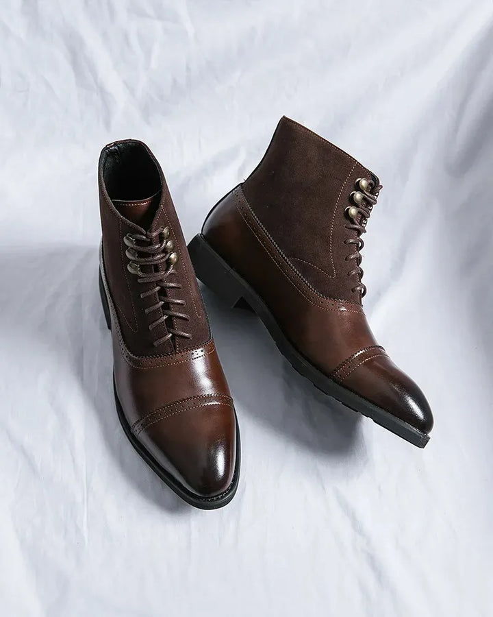 Elwood | Leather Lace-Up Ankle Boots